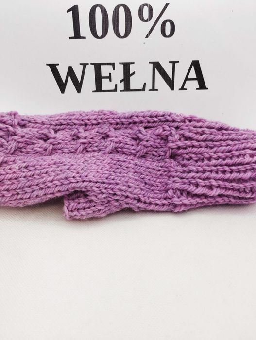Mitenki; rękawiczki bez palców;  wełna 100%; handmade