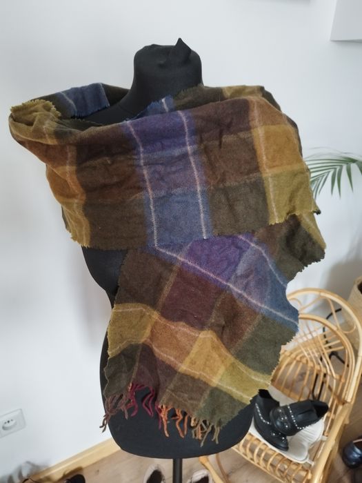 Szalik w kratę z kaszmiru unisex kaszmir