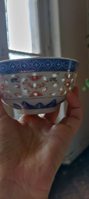 Taça e colher porcelana chinesa