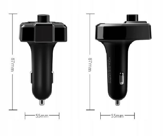 Transmiter samochodowy FM bluetooth dual rozmowy zestaw głośnomówiący