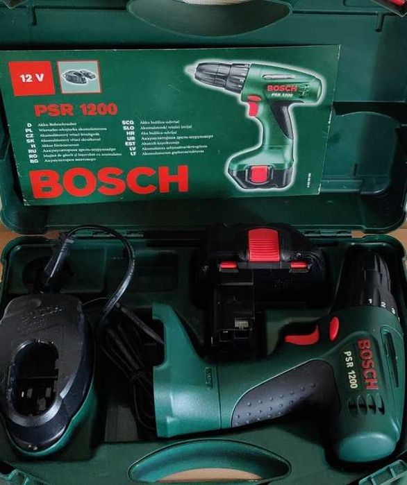 Б/у аккум.дрель Bosch PSR 1200 в кейсе/полный комплект-отлич.состояние