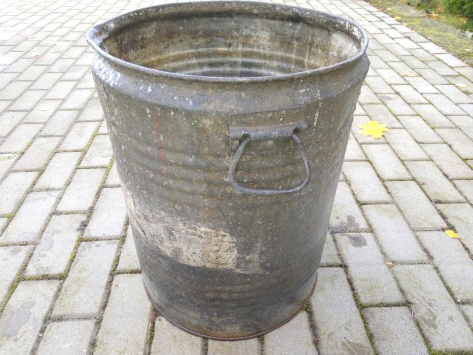 Kocioł ocynkowany 60l beczka duży 50cm garnek metalowy uchwyty PRL