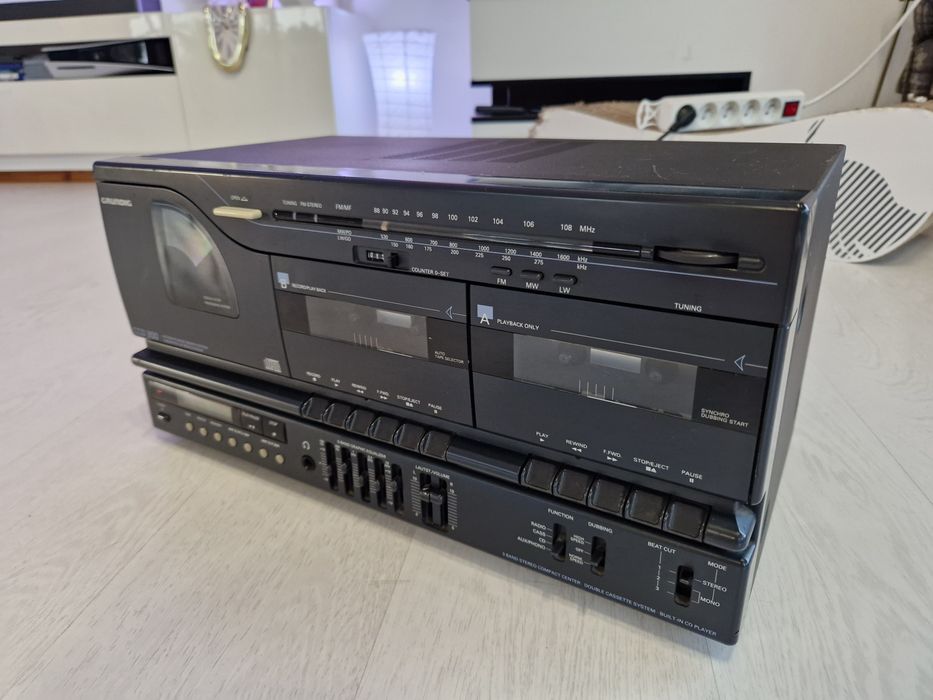 Wieża Grundig CCD 300 CD Radio 2x kaseta equalizer 1989 Retro