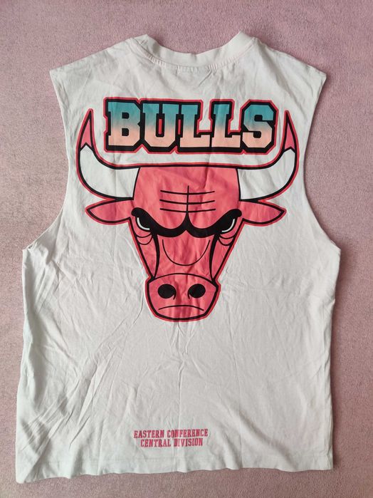 Koszulka Chicago Bulls NBA M męska bokserka bezrękawnik biała oryginalna