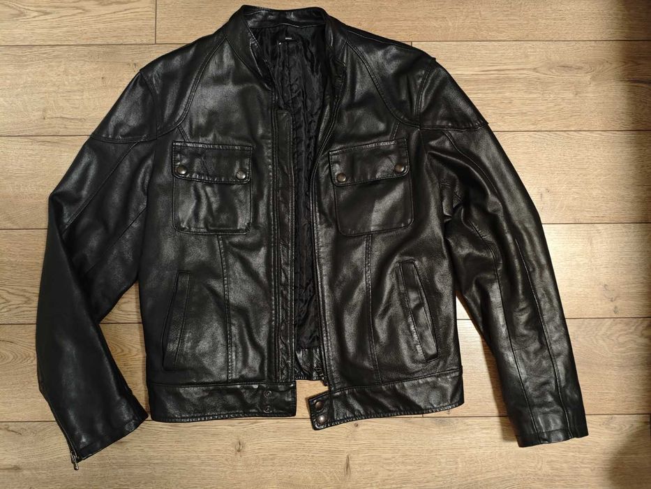 Sasch італія L шкіряна чоловіча куртка стиль байкерська чорна belstaff