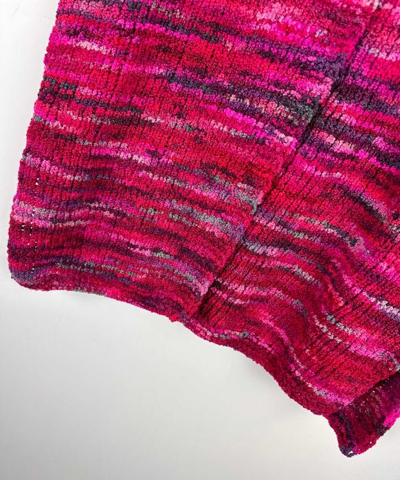 Kamizelka wełniana damska HANDKNIT hippie różowa sweter r. L