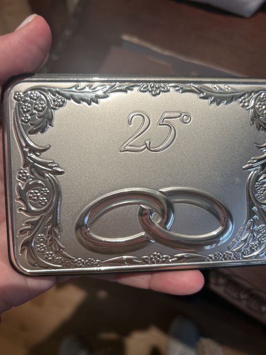 Placa em prata 25 anos casamento