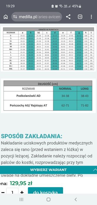 Aries pończochy kompresyjne ccl2