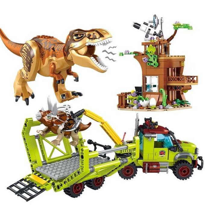 Nowe klocki Jurrarsic World Uratować Triceratopsa  Duży zestaw T rex