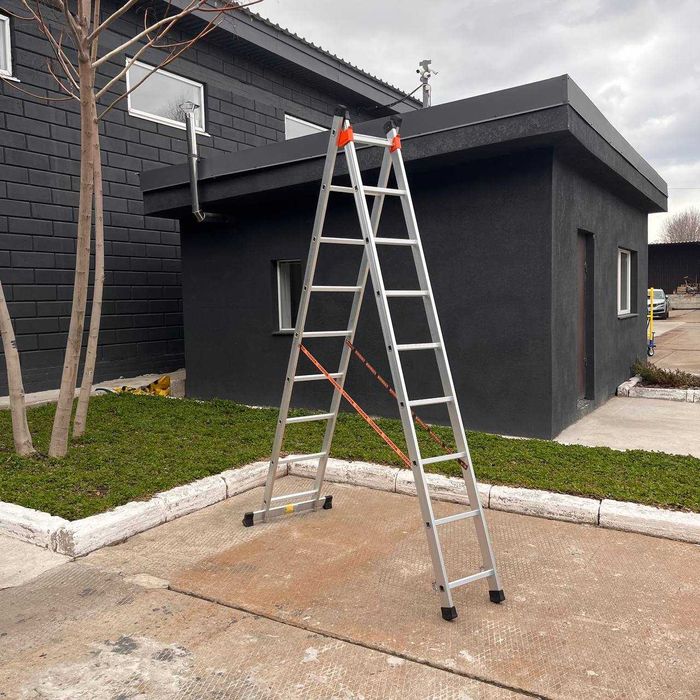 Алюмінієві драбини приставні, двосекційні, трисекційні. Висота до 12 м