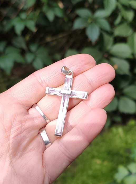 Duży wisior srebro z kryształami