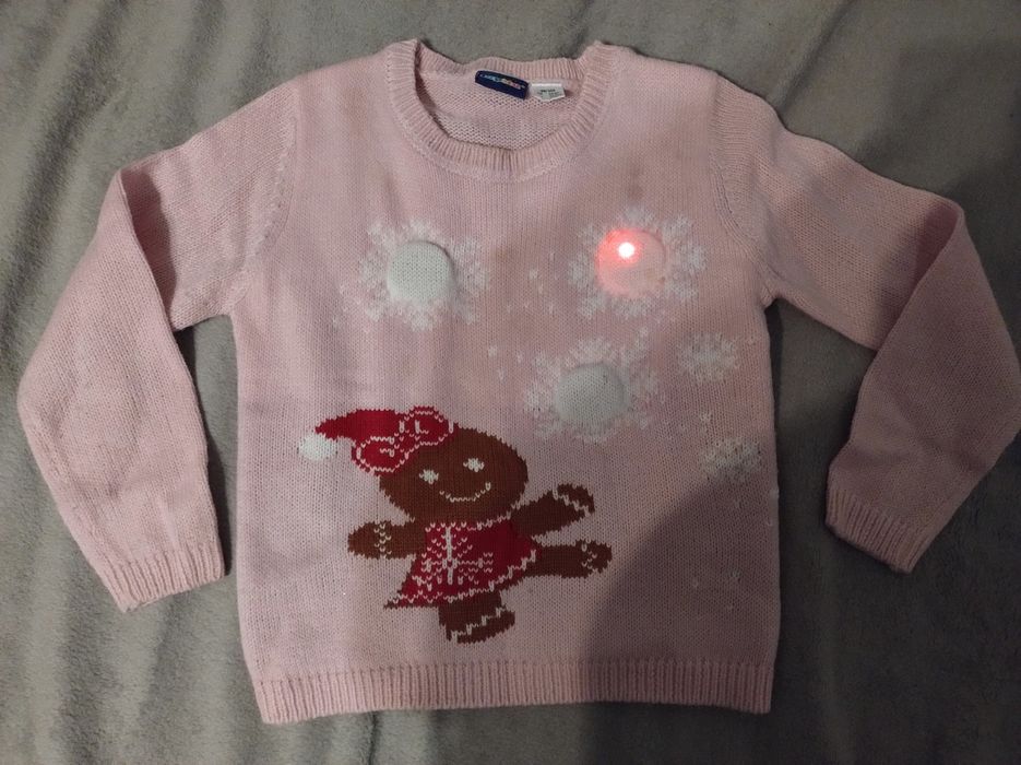 Sweterek dziewczęcy świecący Lupilu 98 104