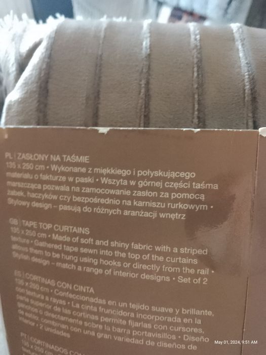Zasłony 135x250cm