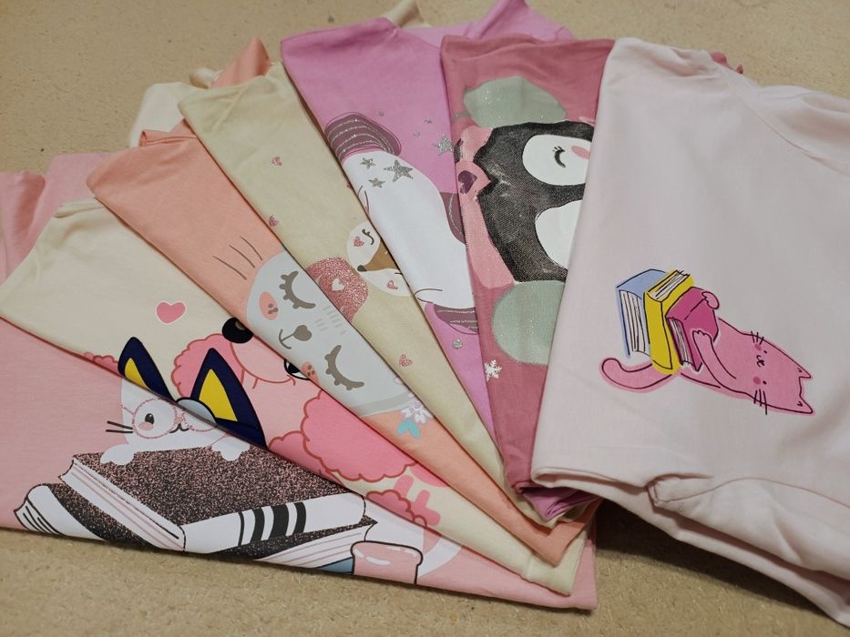 NOWE bluzeczki z długim rękawem 128