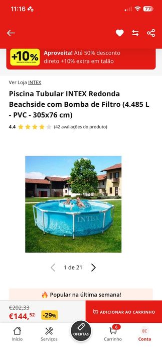 Vendo piscina com pouco uso