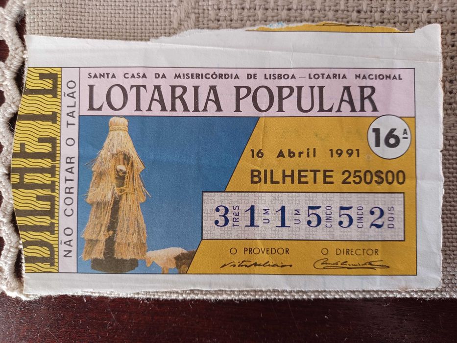 Bilhetes de lotaria antigos - colecção