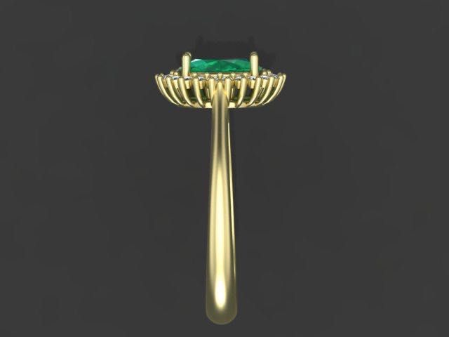 Каблучка золота зі смарагдом