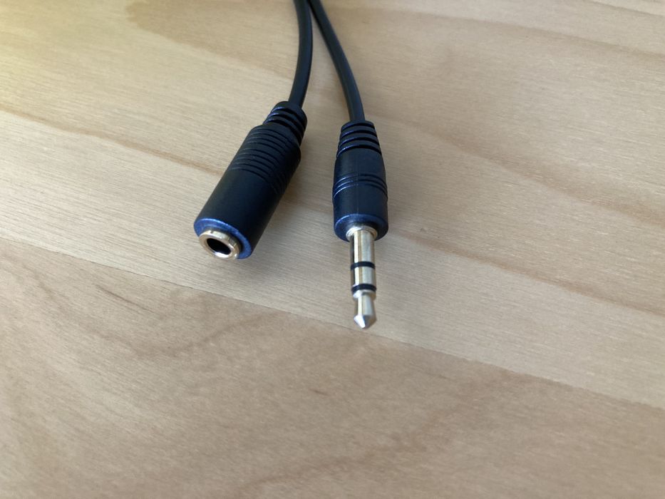 Extensão audio TRS stereo espiral jack 3.5mm