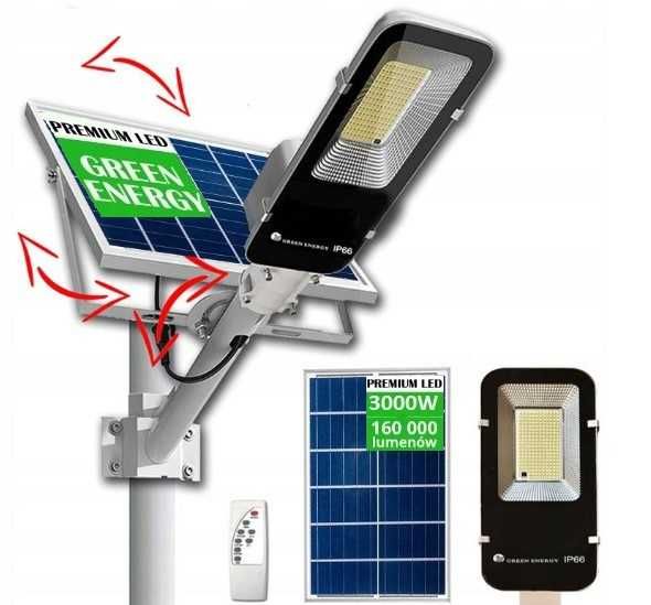 Lampa SOLARNA 3000W uliczna Regulowany Panel Mocna Ogrodowa Uchwyt NEW