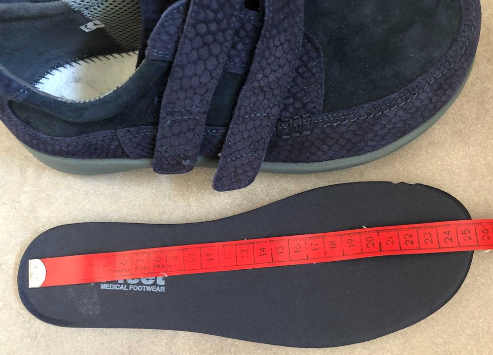 NEW FEET 38 półbuty zamszowe, rzepy, sneakersy, zdrowotne