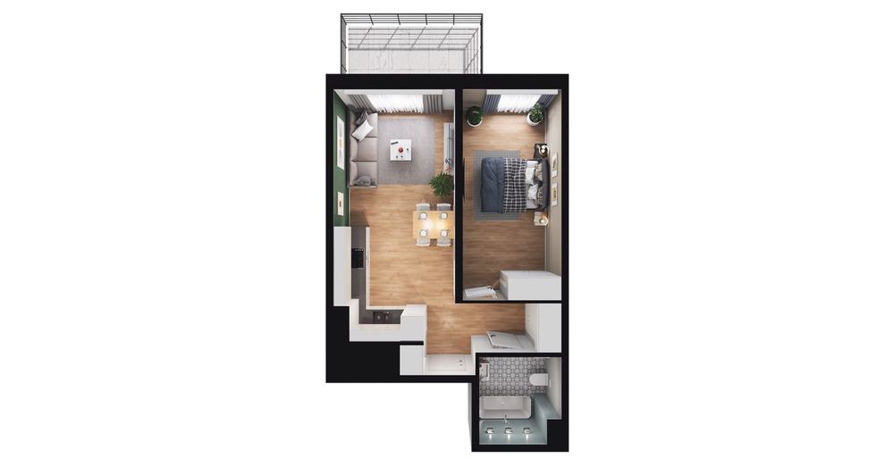 2-pokojowe mieszkanie 43m2 + balkon Bez Prowizji