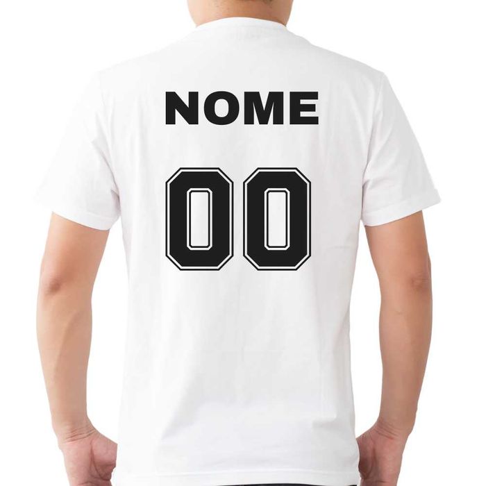 T-shirt unissexo Algodão personalizada nome e número | Preto ou Branco