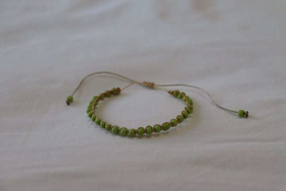 Pulseira de Missangas Verde de Moçambique