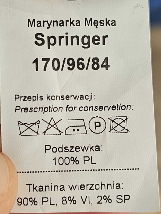 garnitur niebieski w kratę Evenemen Springer 170/96/84 jak nowy