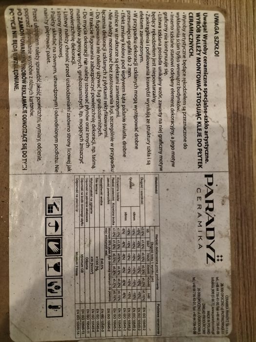 Piękny decor Paradyż 11 sztuk płytki łazienkowe