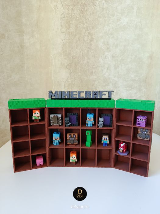 Стенд-шафа Minecraft ‼️ Поличка для фігурок Кіндер Майнкрафт