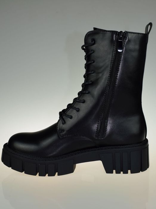 WORKERY damskie BOTKI czarne Z KIESZONKĄ glany zimowe 38 39 40