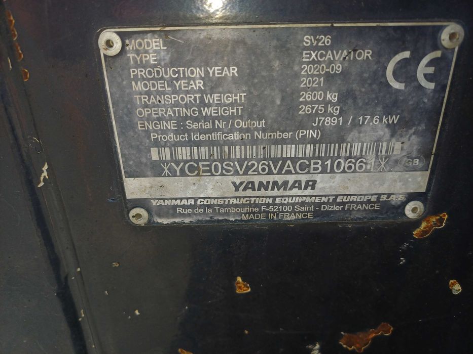 Mini Koparka Yanmar SV26