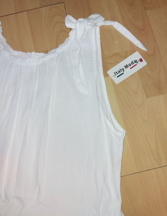 Nowa biała sukienka r 42 44 xxl  rozkloszowana wiskoza lato