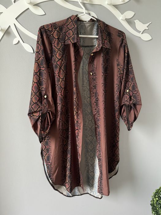 Koszula kolor czekoladowy print zwierzecy La blanche 42