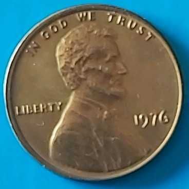 2 Moedas de One Cent de 1976 dos USA Abraham Lincoln