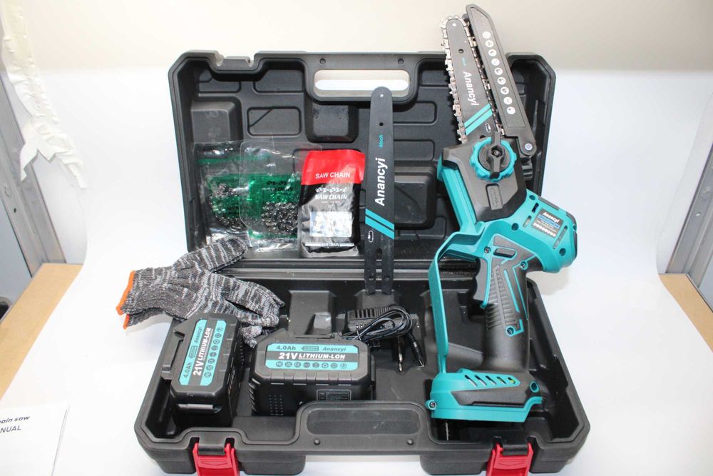 ANANCYI Mini pilarka łańcuchowa 6 i 8 cali z 2 akumulatorami 4000 mAh