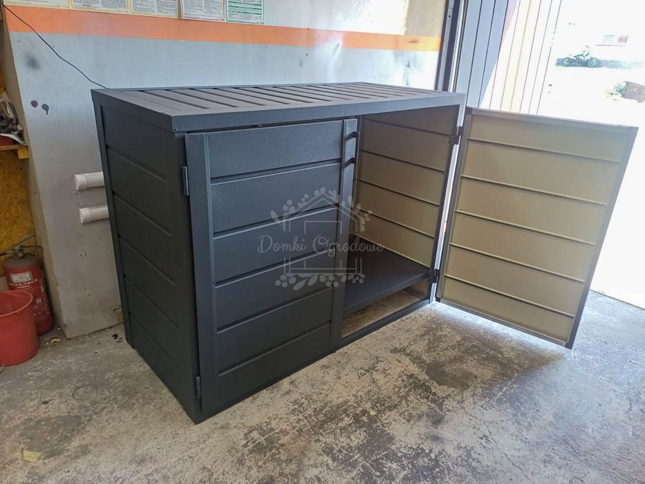 Box rowerowy - Schowek na rower wózek 180x100  antracyt ID907