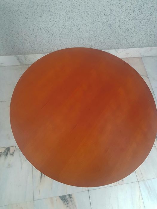 Mesa Apoio Redonda  Cerejeira Maciça 51 CM64550636771586121