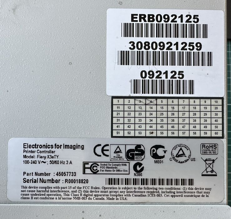 Kontroler RIP EFI Fiery X3eTY do XEROX DocuColor DC242 / DC252 / DC260