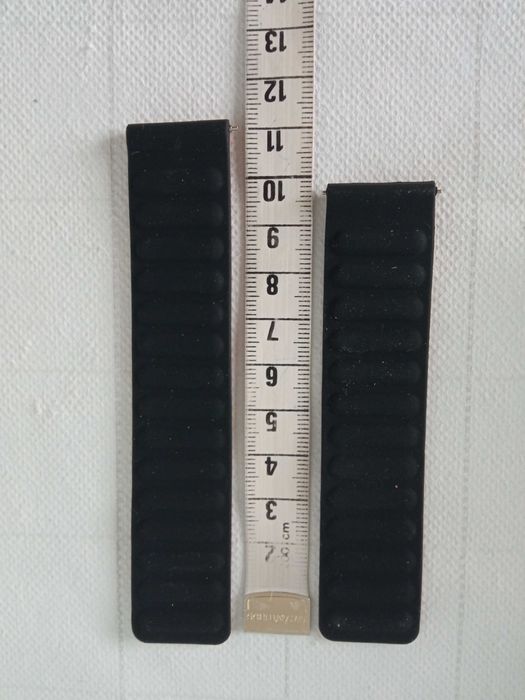 Karbowany dwustronny pasek magnetyczny do zegarka brąz - czarny