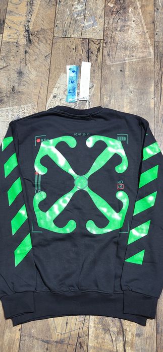 Off white czarna bluza męska mlodzieziwa bez kaptura premium S