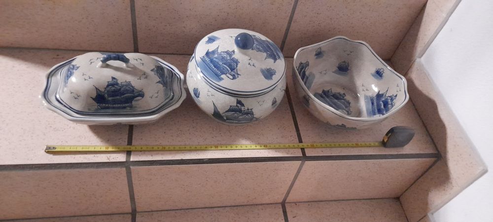 Conjunto 3 peças porcelana