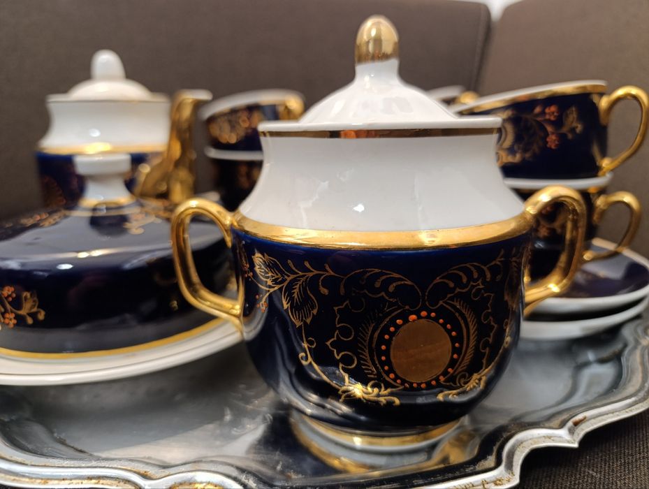 Чайний сервіз СССР Довбиш, Кобальт, перший гатунок
