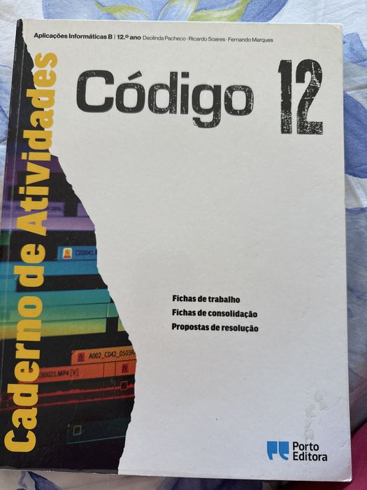 Caderno de Atividades Aplicações Informáticas B -Porto Editora- Código 12
