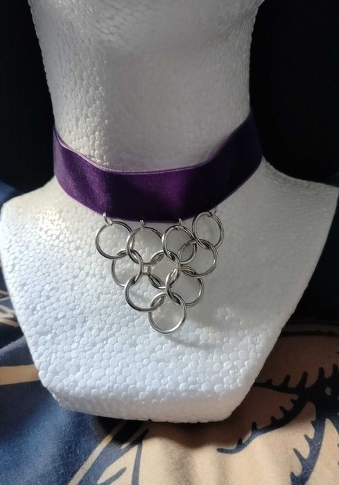 Purple knight choker - dusik obróżka rycerz medieval goth alternative