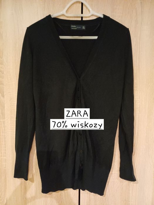 Zara kardigan 70% wiskozy z głębokim dekoltem w kształcie litery V