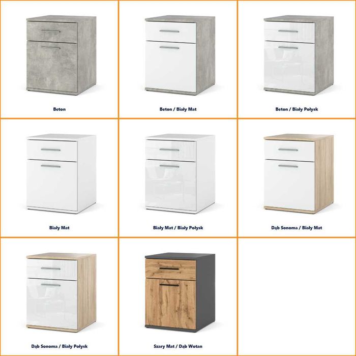Szafka Nocna Z Szufladą 40cm Wysoki Stolik Nocny Olga Do Sypialni Duży