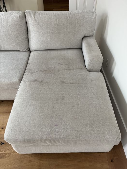 Sofá com chaise longue Cinzento