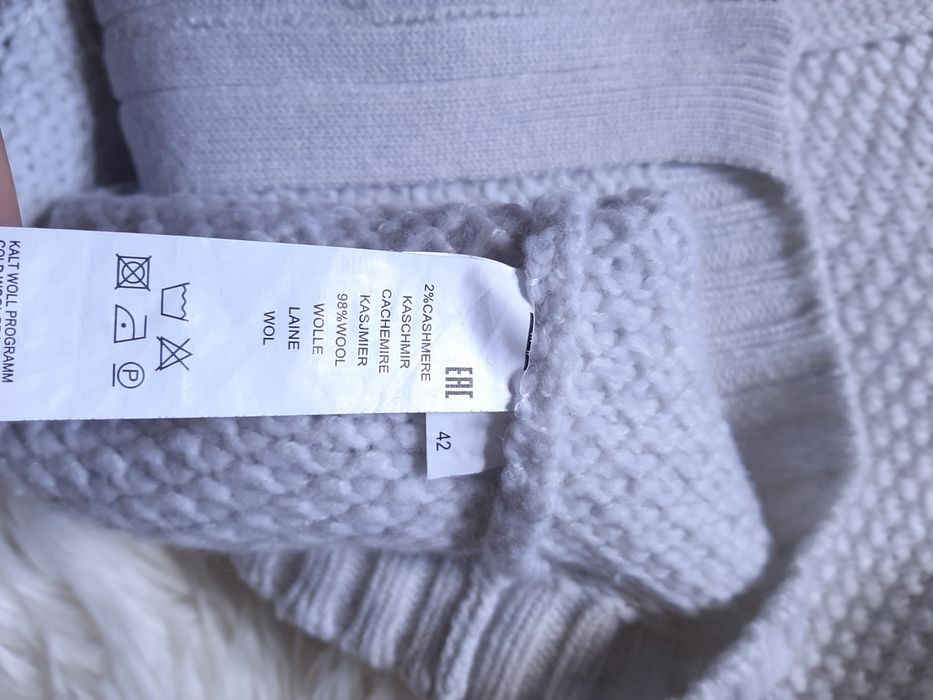 Sweter narzutka Nice Connection wełna kaszmir 42 XL