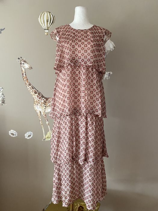 Baum und Pferdgarten sukienka maxi boho wiskoza jak jedwab falbany L